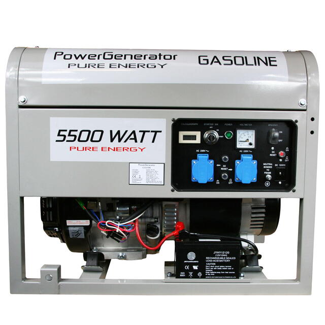 Benzin Generator 5.500 W / El-Start / Fjernbetjening Kontrol Panel