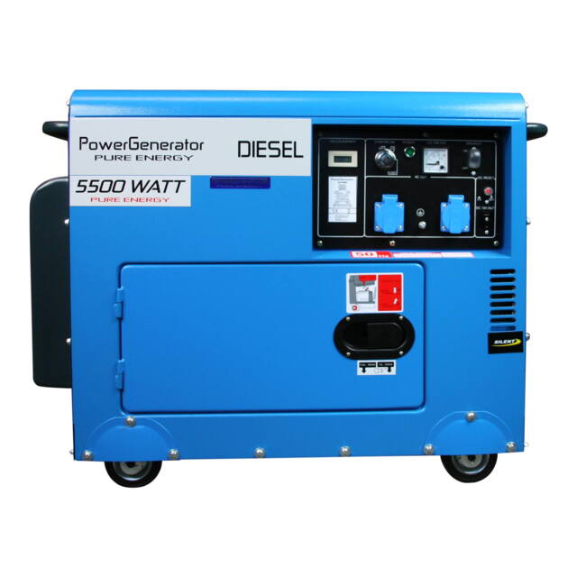 Diesel Generator 5.500 / 230V / El-Start / Støjdæmpet / Fjernbetjening Kontrol Panel