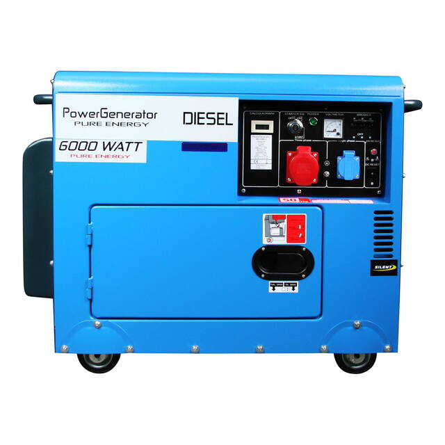 Diesel Generator 6.000 / 230-400V / El-Start / Støjdæmpet / Fjernbetjening Kontrolpanel